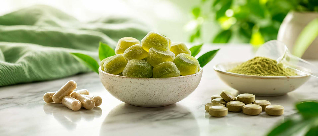 Suplementos en gominolas junto a cápsulas, comprimidos y polvo