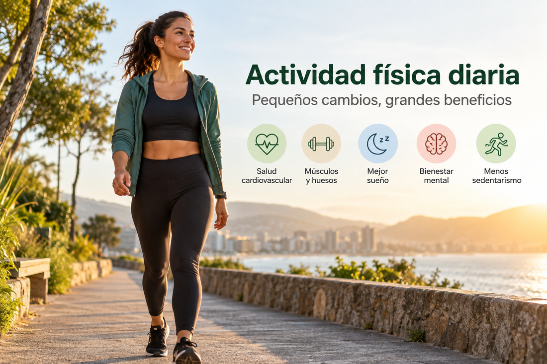 Mujer caminando al aire libre como ejemplo de actividad física diaria y reducción del sedentarismo