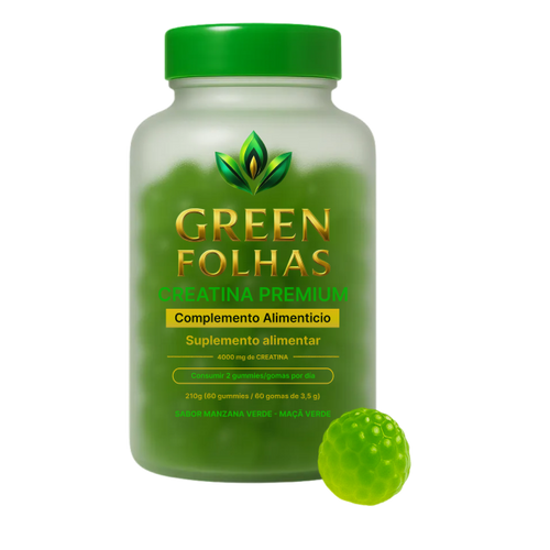 Creatina en gominolas Green Folhas creatina monohidratada fuerza y rendimiento