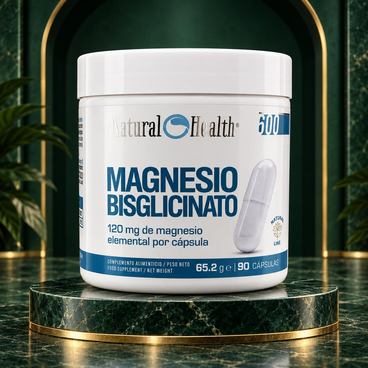 Magnesio Bisglicinato Natural Health comercializado por Greenfolhas