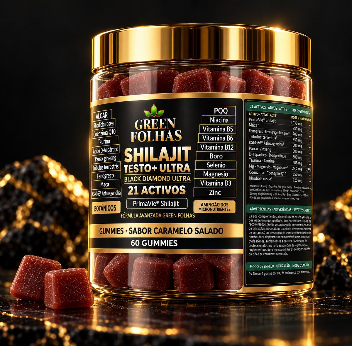 SHILAJIT TESTO+ ULTRA | 21 Activos | 60 Gummies