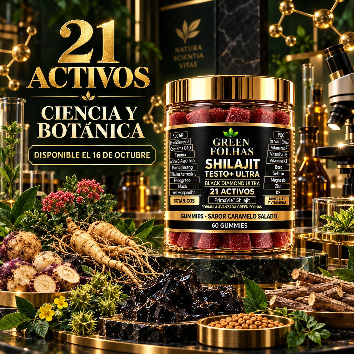 SHILAJIT TESTO+ ULTRA | 21 Activos | 60 Gummies