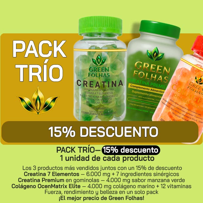 PACK TRÍO Creatina 7 + Colageno + Creatina Premium