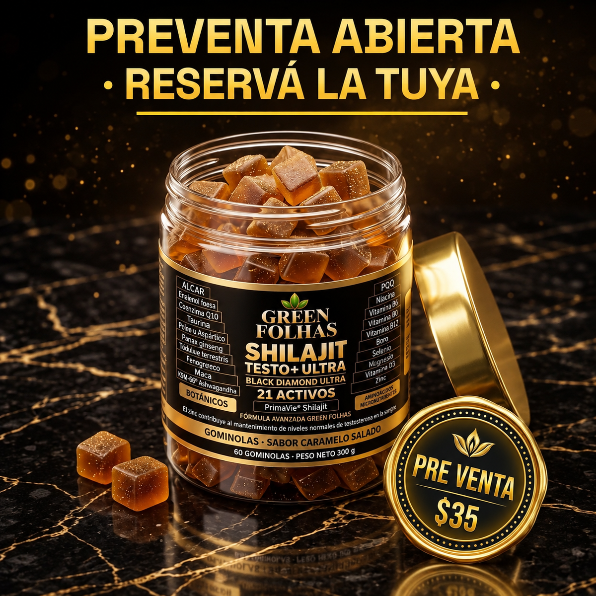 SHILAJIT TESTO+ ULTRA | 21 Activos | 60 Gummies