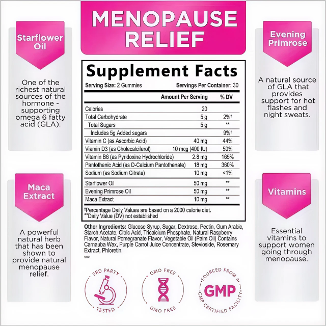 Información nutricional de Menopause Relief Green Folhas