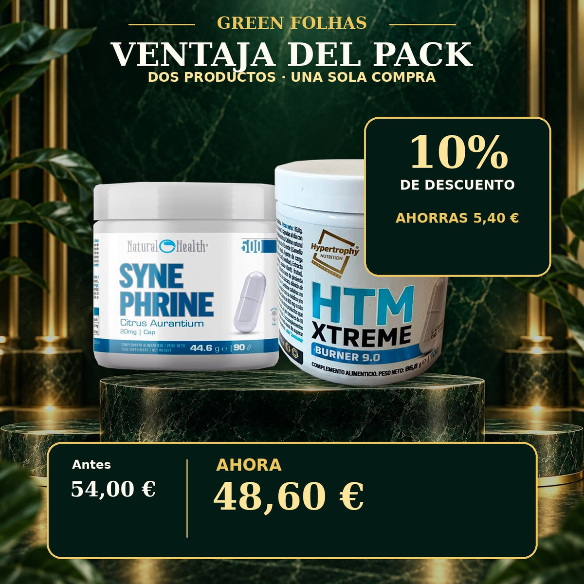 Descuento Pack Slim Fit Energy Green Folhas