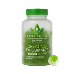 Suplemento alimenticio en formato de gomitas con creatina monohidratada pura, formulado para mejorar el rendimiento físico, acelerar la recuperación muscular y ofrecer practicidad con sabor a manzana verde.